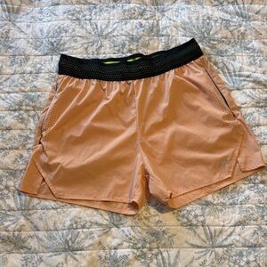 Aha Active Mens SZ M Black 3" Inseam Stay Cool ZipPocketed Movement Short Peach